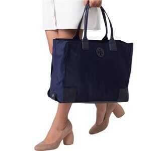 NEW Tory Burch (136144) Navy Ella Large Nylon Tote Bag Purse Shoulder Handbag